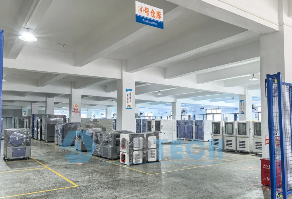 Environmental test chambers stored in the LABTECH equipment warehouse
